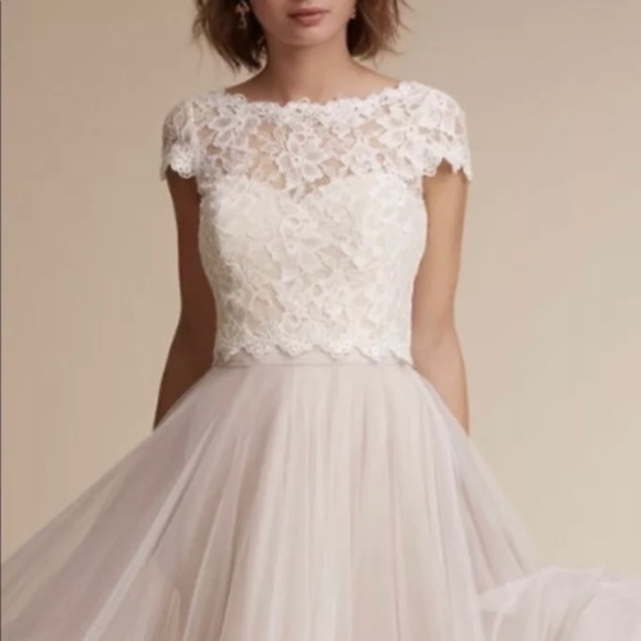 BHLDN by TADASHI SHOJI Sydney Lace Topper - Picture 3 of 9